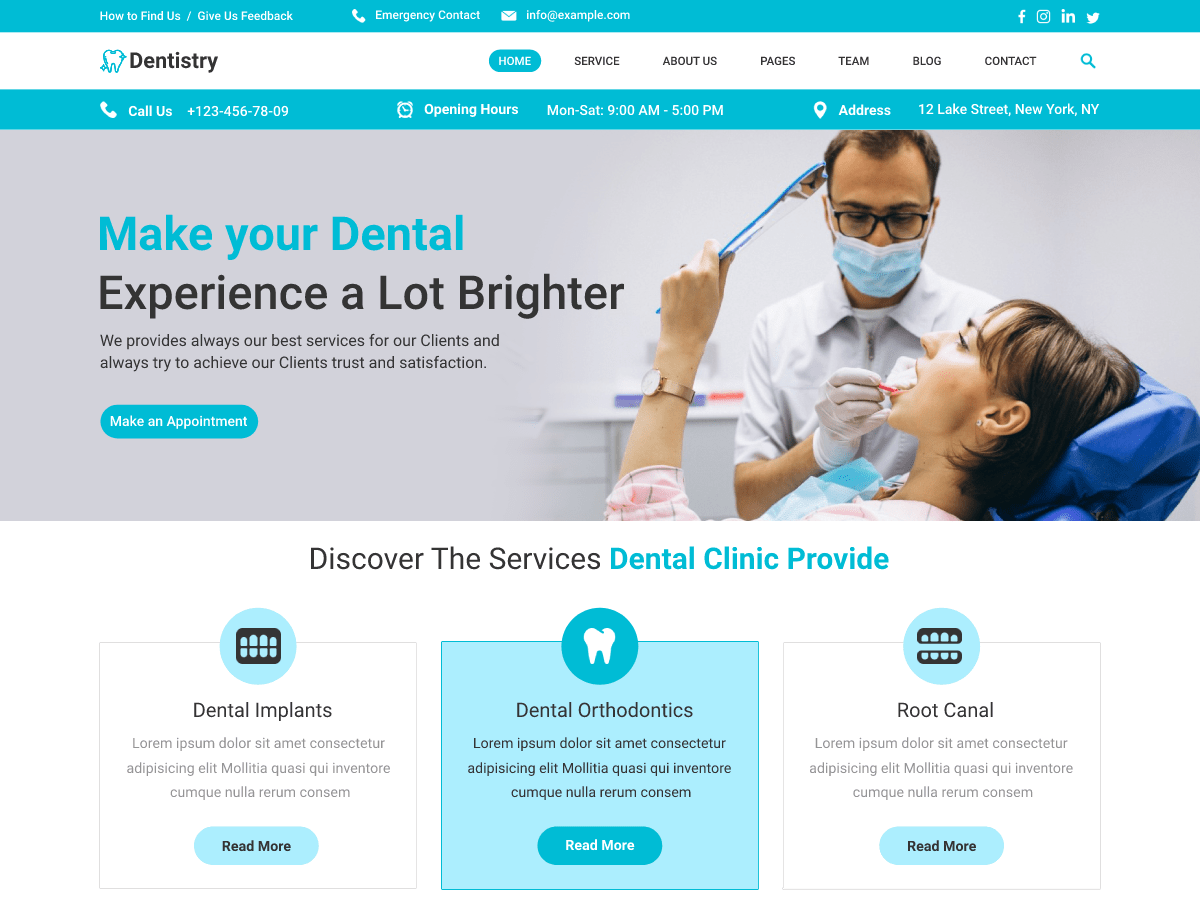 dental website design