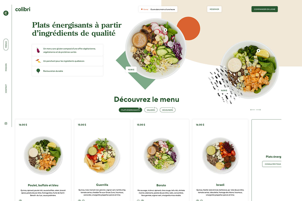 restaurant web design